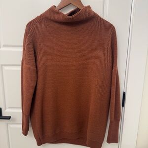 Elegant Cowl Neck Sweater in Warm Brown